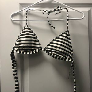 NWT GAP black and white stripe bikini top - size S